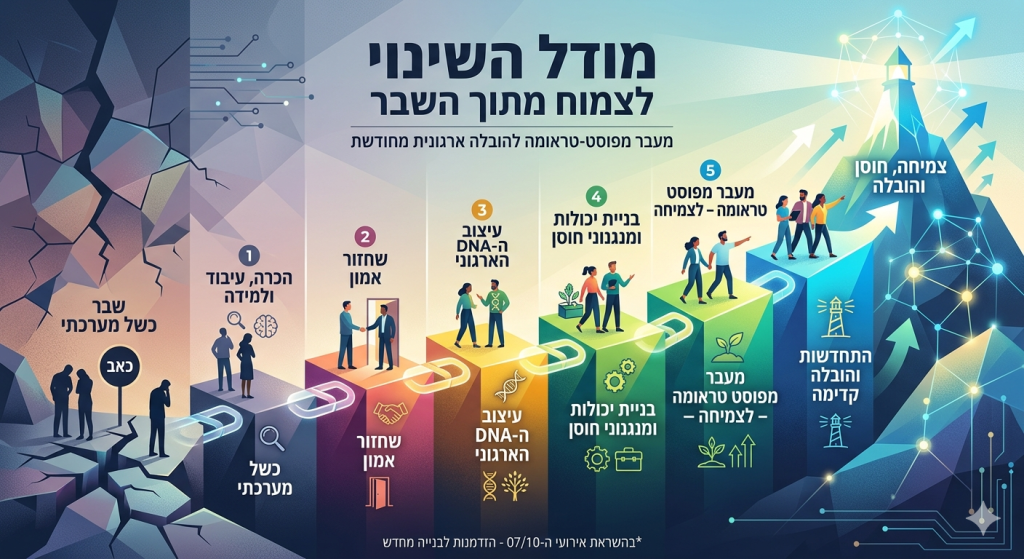 גרף מאוייר למודל השינוי לצמיחה ממשבר